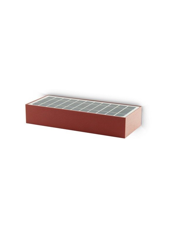 Applique solare a Led  Serie Bricketto Colore Rosso mattone  6W con sensore PIR Bianco calda 3000K