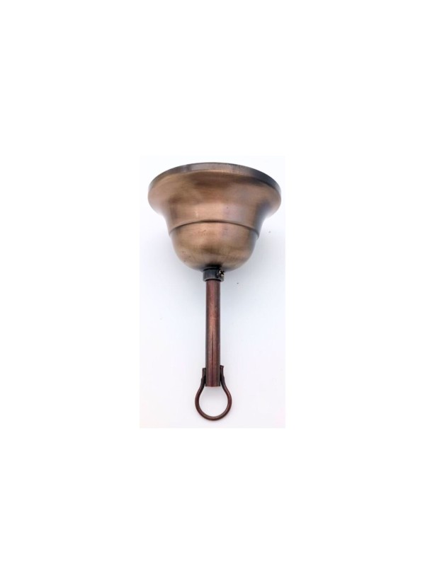 Kit sospensione con rosone bronzo antichizzato diametro 90mm con gancio e puntale