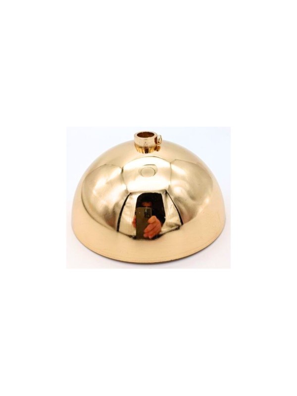 Rosone metallico mezza sfera color Oro lucido Diametro 100mm con Vera di bloccaggio