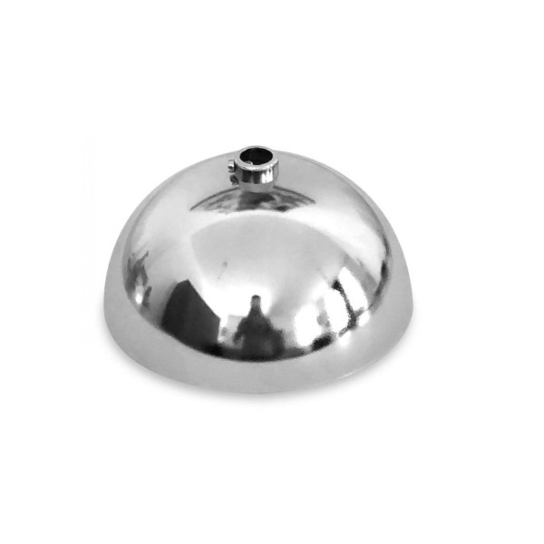 Rosone metallico mezza sfera color Cromo lucido Diametro 100mm con Vera di bloccaggio