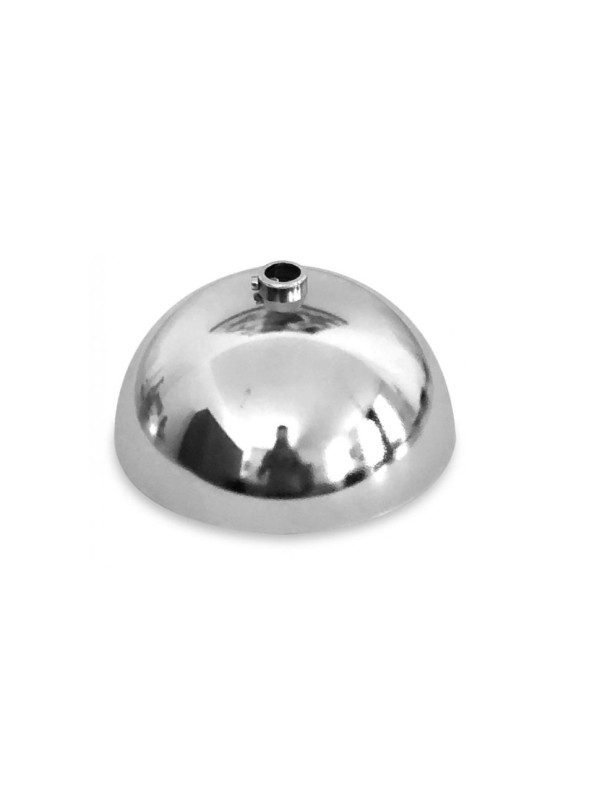 Rosone metallico mezza sfera color Cromo lucido Diametro 100mm con Vera di bloccaggio