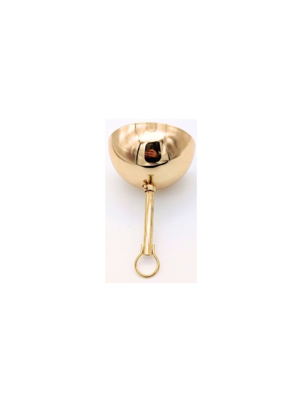 Kit sospensione con rosone a mezza coppa Oro dorato diametro 100mm con gancio e puntale