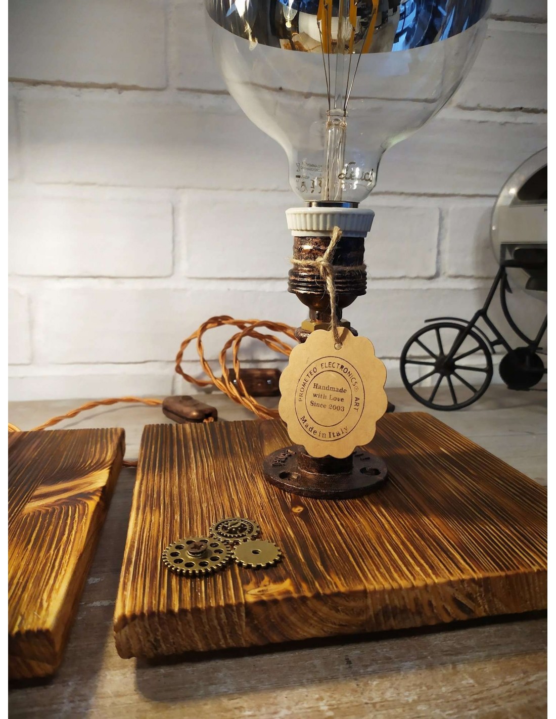 Coppia di basi per lampade da restaurare in legno tipo fiorentino vintage