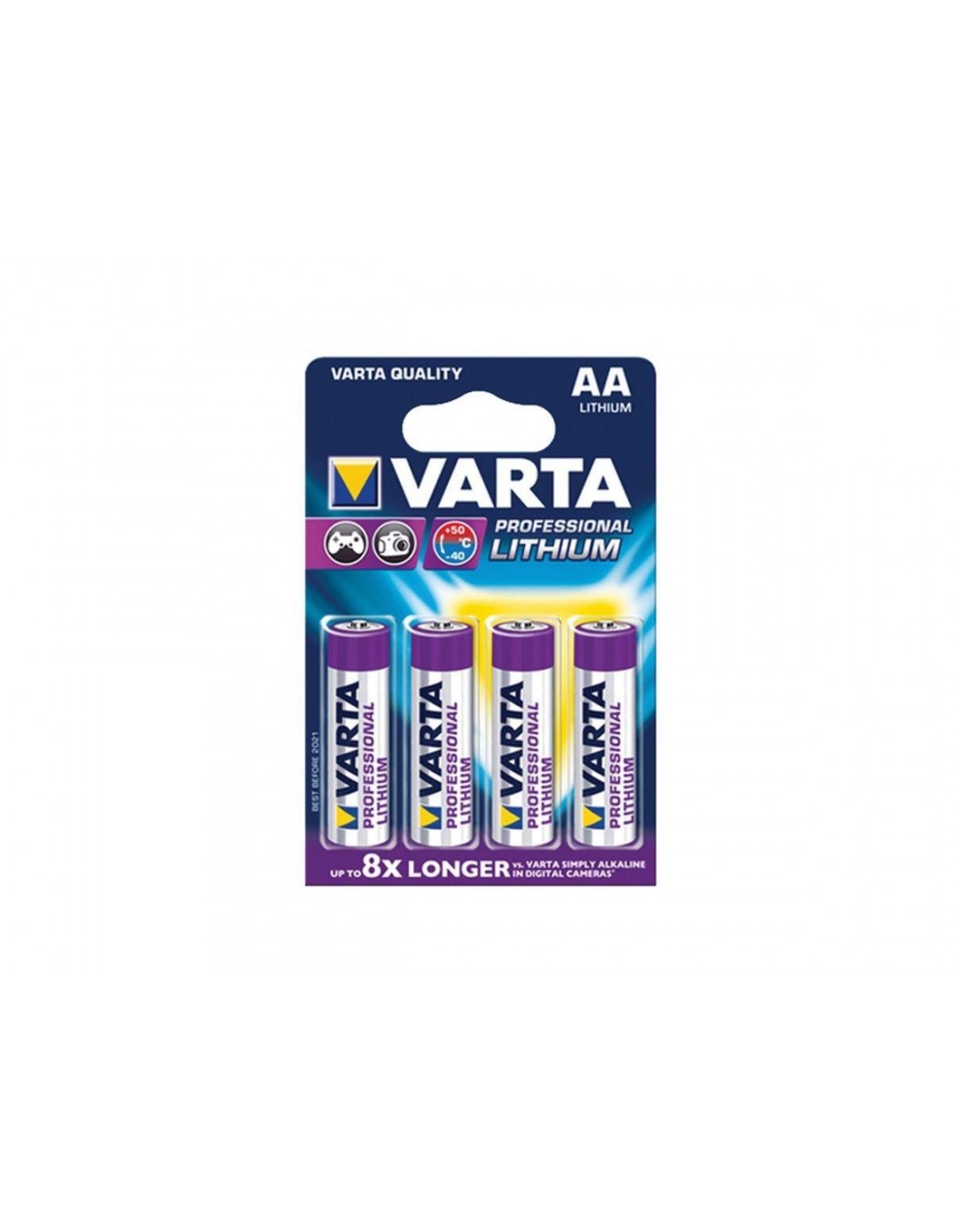 Blister Batteria Stilo Litio Aa 1,5v Varta Professional Lithium