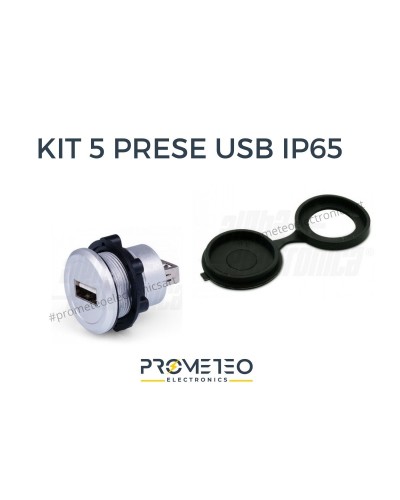Kit 5 prese USB IP65 da...