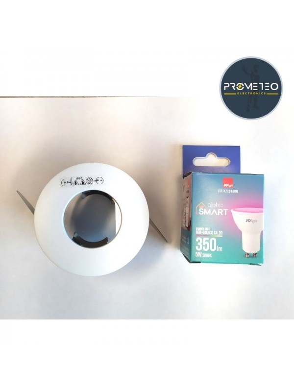 Kit Faretto Doccia Led Smart Wifi in RGB per Box Doccia Bianco