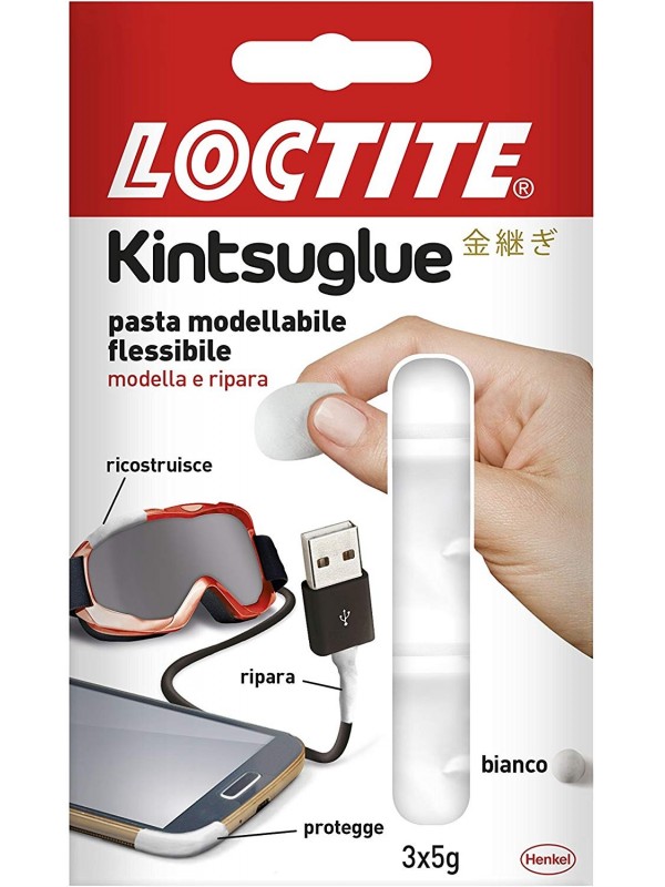 Loctite, 2239174, Kintsuglue pasta adesiva modellabile e flessibile, Colore Bianco