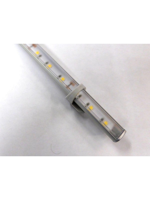 Profilo Alluminio 2mt Tubolare Pen Per Illuminazione Vetrine + Kit Accessori