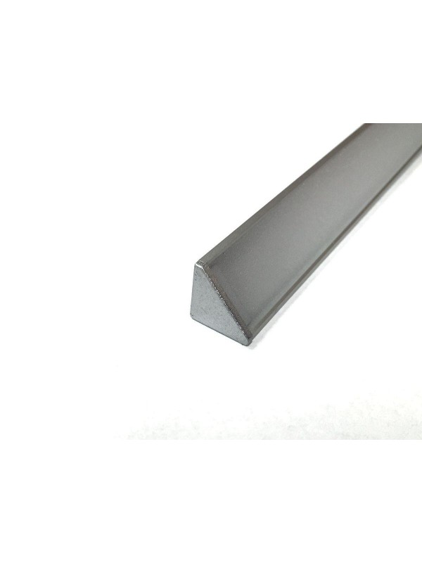Profilo Alluminio Angolare 2mt + Cover Satinato + Terminali