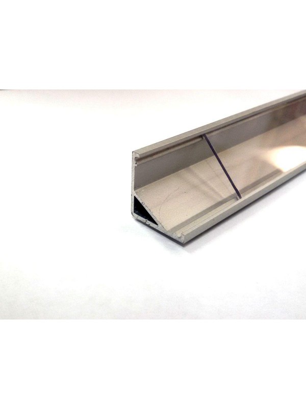 Profilo Alluminio Angolare 2mt + Cover Trasparente