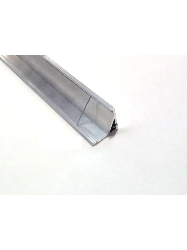 Profilo Angolare Alluminio Naturale Raw 2mt + Cover Trasparente