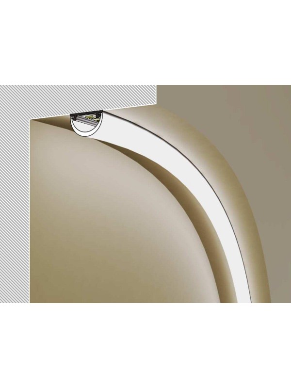 Profilo Flessibile Curvo Arc 2mt Alluminio Cover Tondo Satinato + Accessori