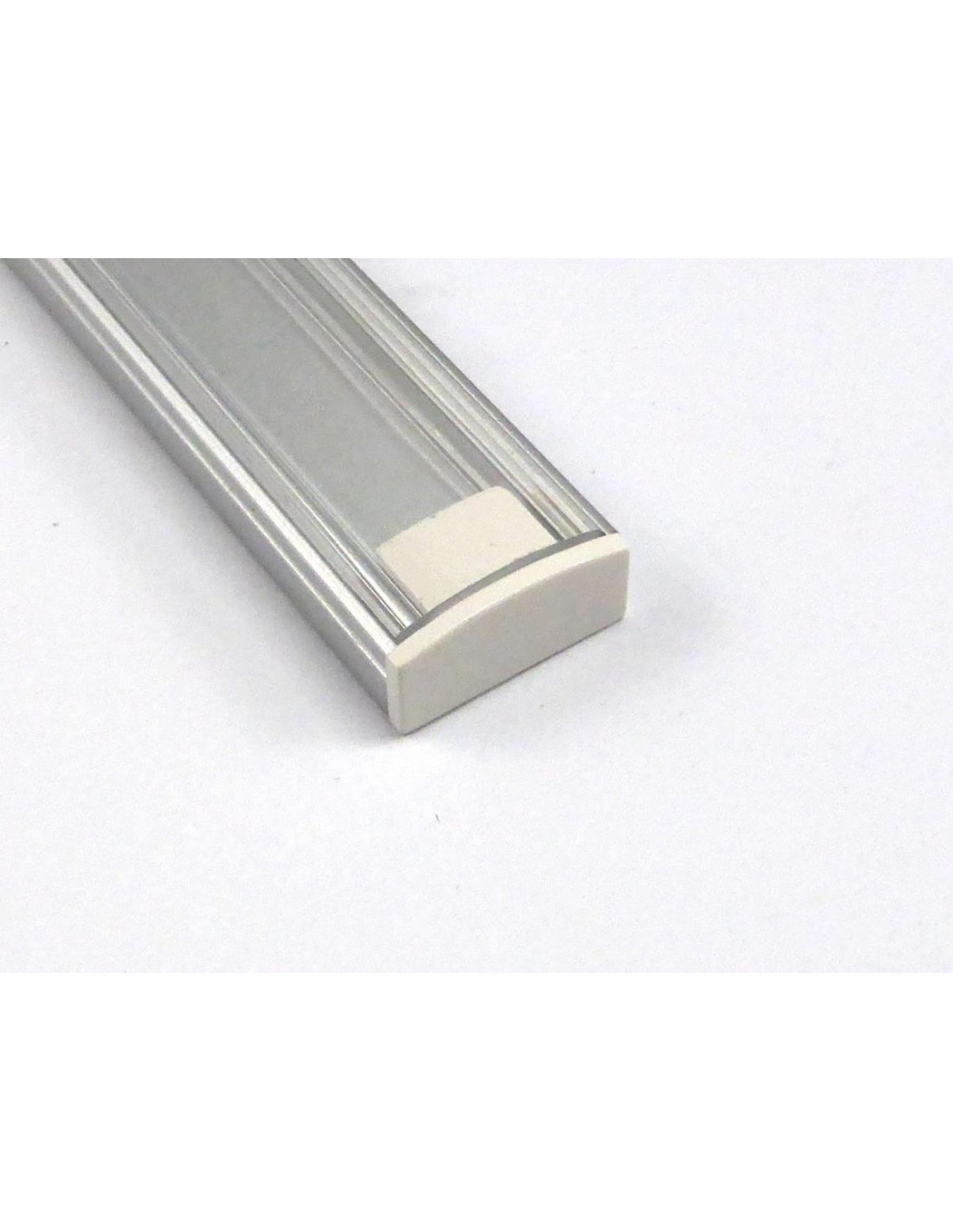 Profilo In Alluminio 2mt Da Esterno Per Strisce Led + Cover Trasparente +  Terminali + Clip