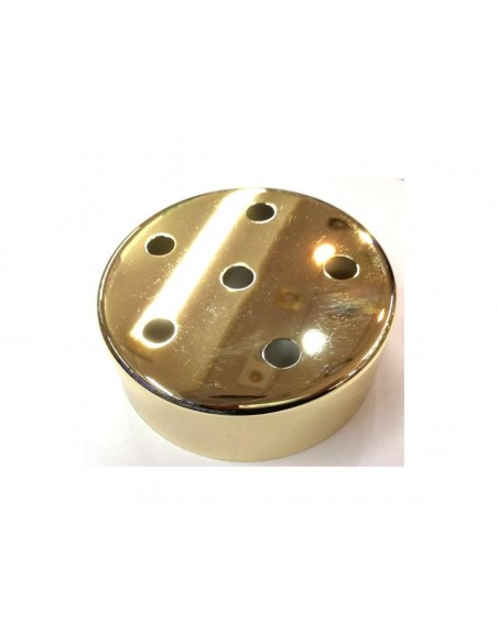Rosone metallo con anello di bloccaggio su tige colore oro lucido 