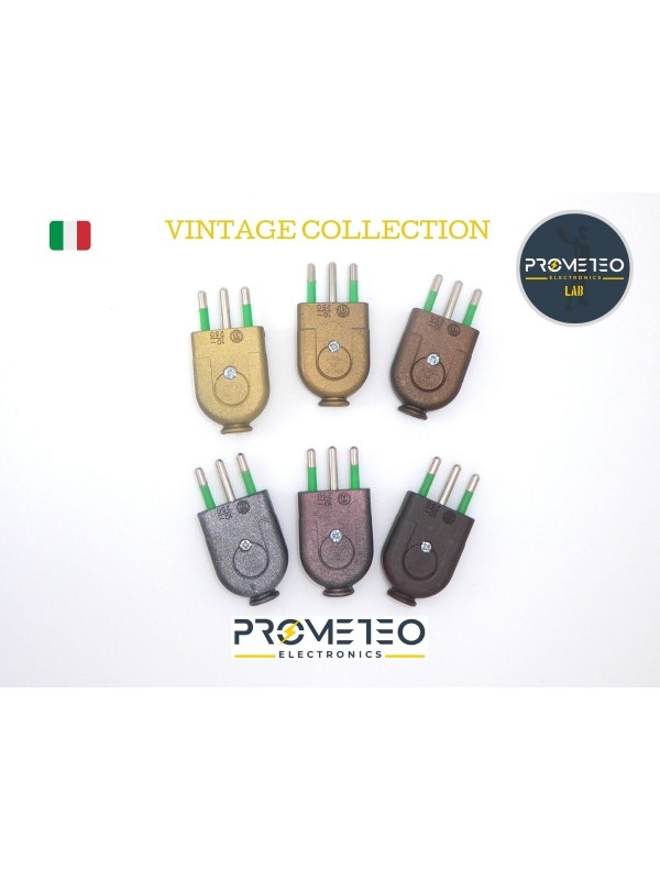 Spina Vintage Collection Colorata Handmade Made in Italy 10A 2P+T IMQ (busta 10pz)