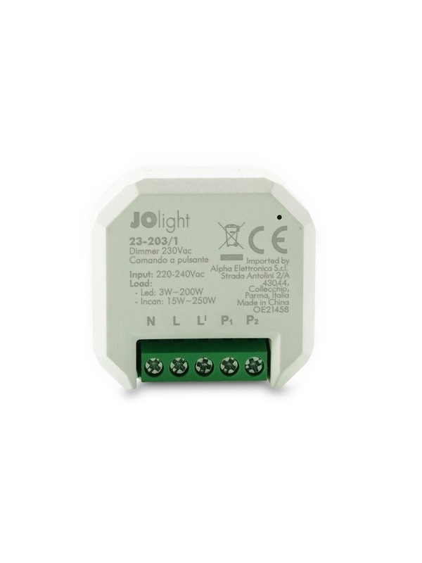 Dimmer 230Vac per lampade LED - Controllo con pulsante - Mantiene memoria