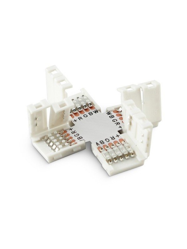 Kit di 10 connettori in PCB a "croce" per nastri led RGBW 12mm