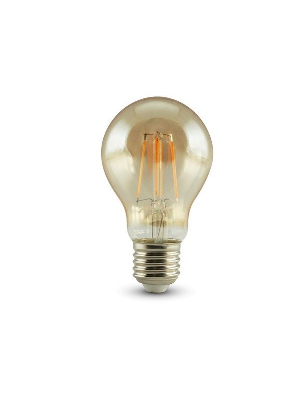 Lampada a filamento led bulbo - 230Vac - E27 - 4,5W - Ambrata - Bianco caldo