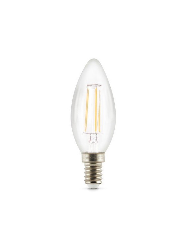 Lampada a filamento led candela - 230Vac - E14 - 4,5W  - Bianco naturale