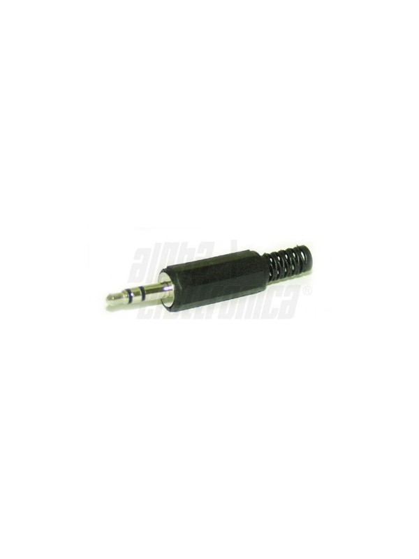 Spina Jack  Ø3,5mm Stereo Con Guidacavo In Pvc A Saldare
