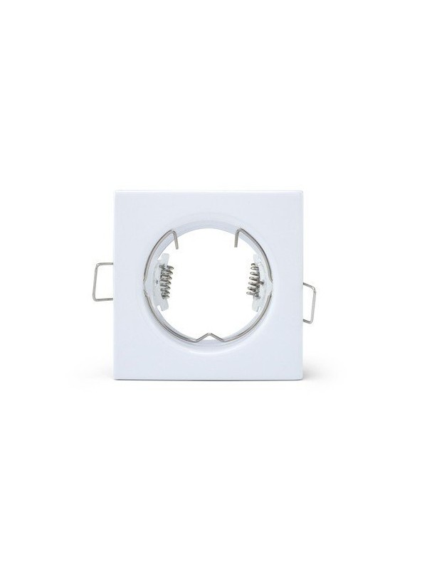 Supporto quadrato bianco per lampada led - Con graffetta - 76x76mm - Attacco NON incluso
